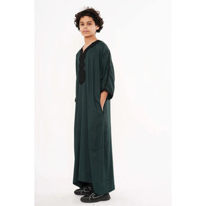 Boy's Moroccan Thobe Half Sleeve Gandoura Embroidery Kaftan-TruClothing