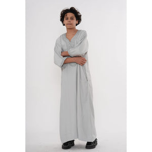 Boy's Moroccan Thobe Half Sleeve Gandoura Embroidery Kaftan-TruClothing