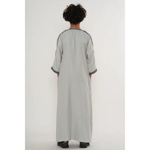 Boy's Moroccan Thobe Half Sleeve Gandoura Embroidery Kaftan-TruClothing