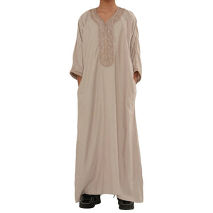 Boy's Moroccan Thobe Half Sleeve Gandoura Embroidery Kaftan-TruClothing