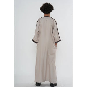 Boy's Moroccan Thobe Half Sleeve Gandoura Embroidery Kaftan-TruClothing