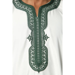 Boy's Moroccan Thobe Half Sleeve Gandoura Embroidery Kaftan-TruClothing