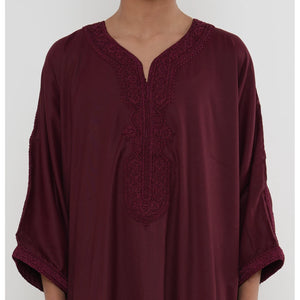 Boy's Moroccan Thobe Half Sleeve Gandoura Embroidery Kaftan-TruClothing