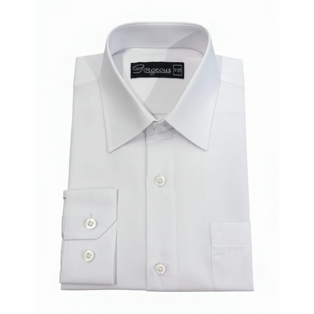 Boys Formal Long Sleeve Button-Down Collar Shirt-TruClothing