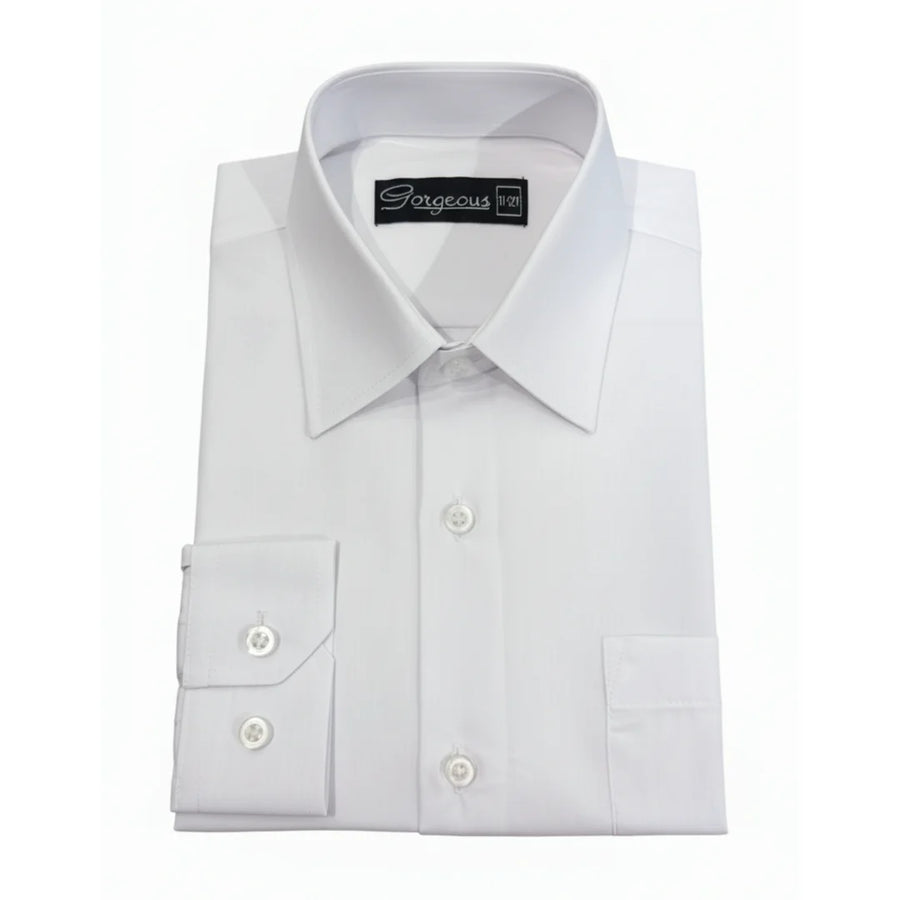 Boys Formal Long Sleeve Button-Down Collar Shirt-TruClothing