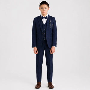 Boys Navy Blue 4-Piece Suit