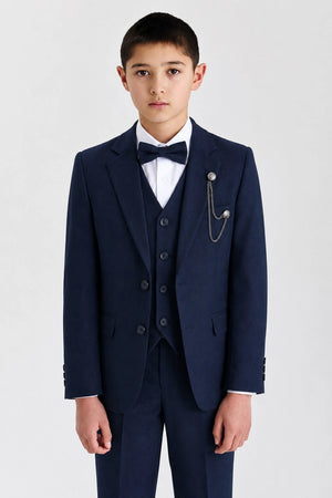 Boys Navy Blue 4-Piece Suit