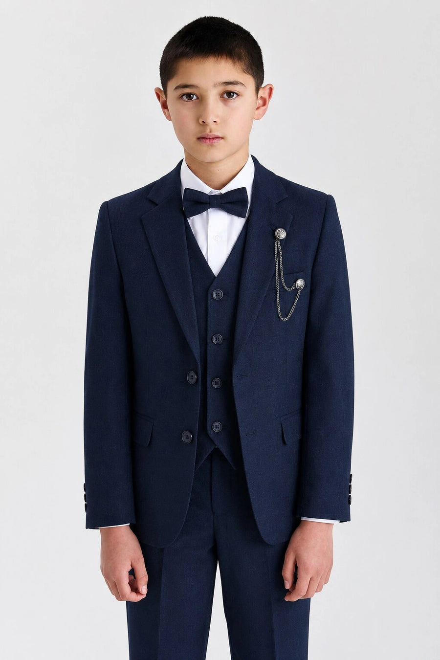 Boys Navy Blue 4-Piece Suit