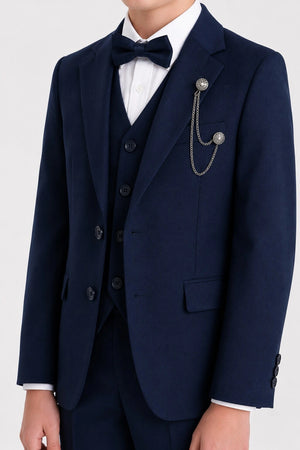 Boys Navy Blue 4-Piece Suit