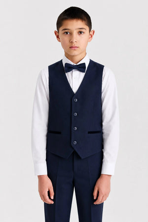 Boys Navy Blue 4-Piece Suit
