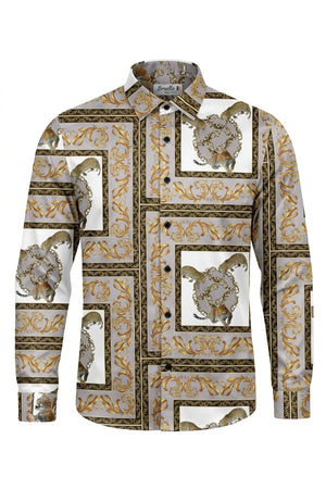 Boys Baroque Satin Feel Button Down Dress Shirt