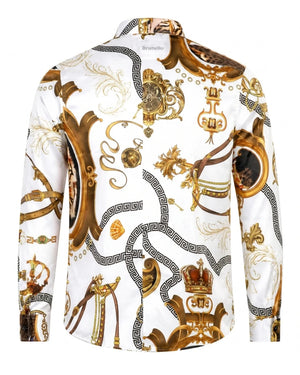 Boys Baroque Satin Feel Button Down Dress Shirt
