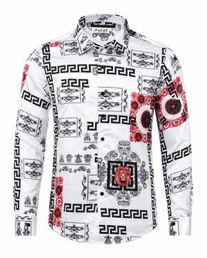 Boys Baroque Satin Feel Button Down Dress Shirt