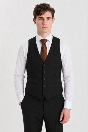 Men's Black 3 Piece Tailored Fit Formal Suit
