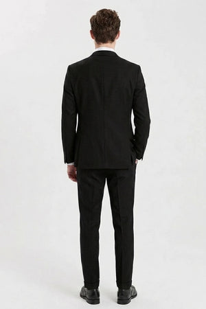 Men's Black 3 Piece Tailored Fit Formal Suit