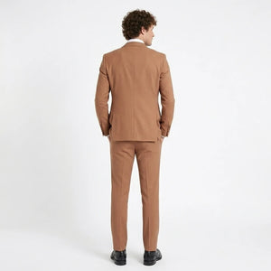 Men's Camel Brown 3 Piece Tailored Fit Suit