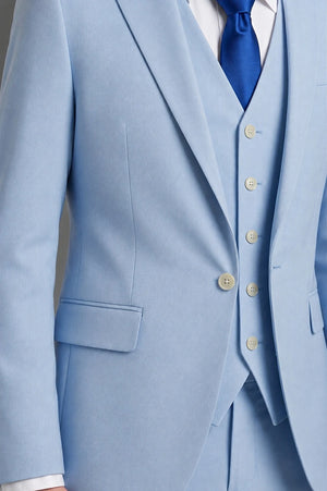 Men's Light Blue 3 Piece Tailored Fit Suit