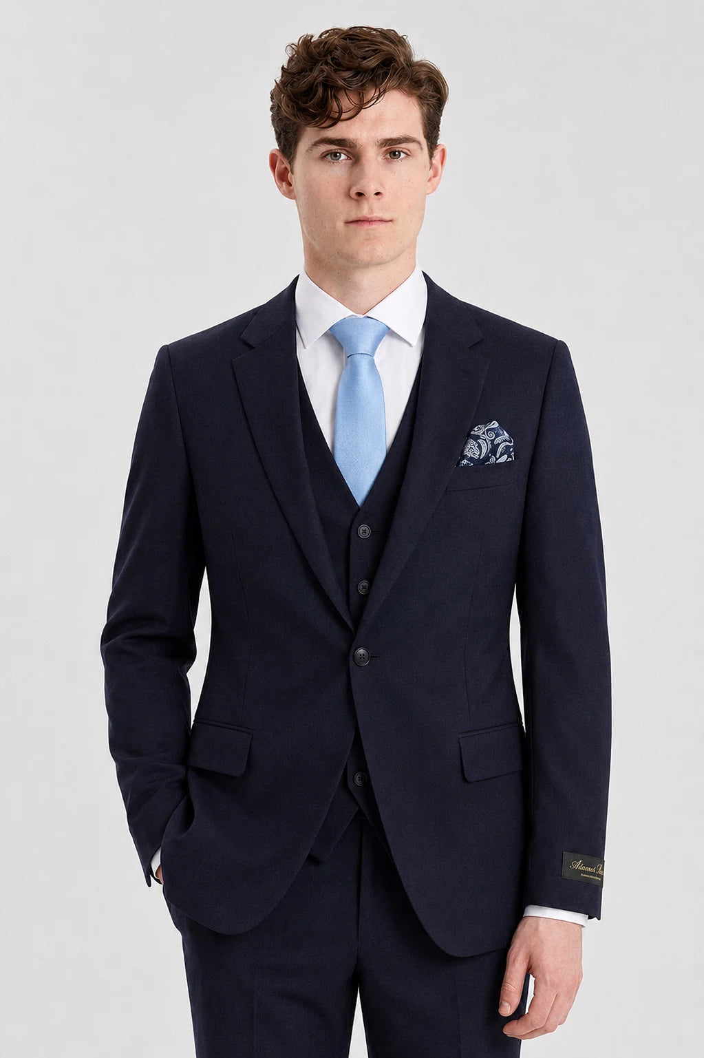 Men's Navy Blue 3 Piece Tailored Fit Suit