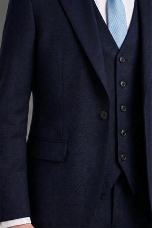 Men's Navy Blue 3 Piece Tailored Fit Suit