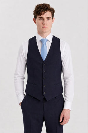 Men's Navy Blue 3 Piece Tailored Fit Suit