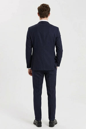 Men's Navy Blue 3 Piece Tailored Fit Suit