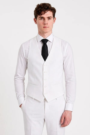Men's White 3 Piece Tailored Fit Suit