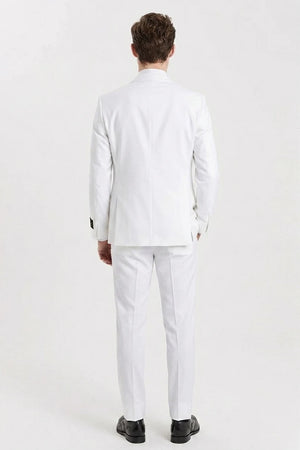 Men's White 3 Piece Tailored Fit Suit