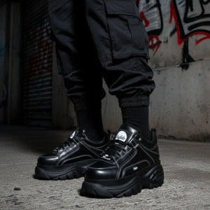 1339-14 - Women’s Black Platform Chunky Fashion Sneakers-TruClothing