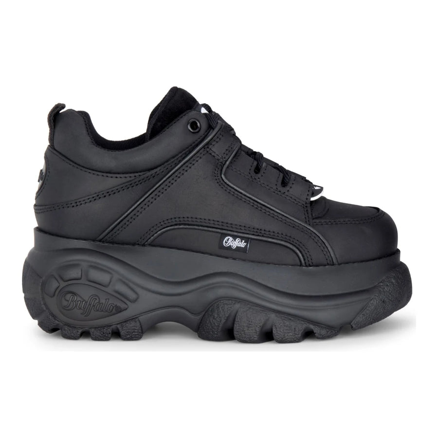 1339-14 2.0 - Women’s Black Calf Leather Platform Sneakers-TruClothing