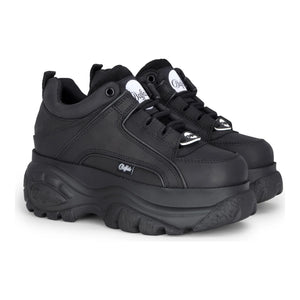 1339-14 2.0 - Women’s Black Calf Leather Platform Sneakers-TruClothing