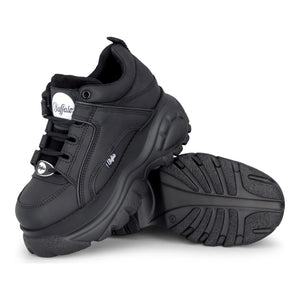 1339-14 2.0 - Women’s Black Calf Leather Platform Sneakers-TruClothing
