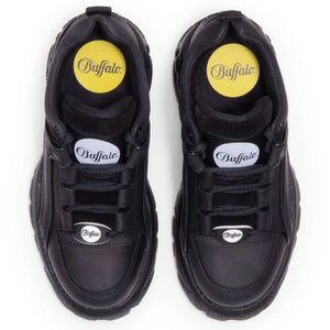 1339-14 2.0 - Women’s Black Calf Leather Platform Sneakers-TruClothing