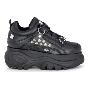1339-14 PUNK - Women's Black Platform Studded Sneakers-TruClothing