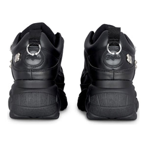 1339-14 PUNK - Women's Black Platform Studded Sneakers-TruClothing
