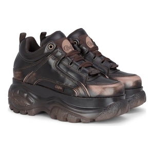 1339-14 VNTG - Women’s Brown Platform Lace-Up Sneakers-TruClothing