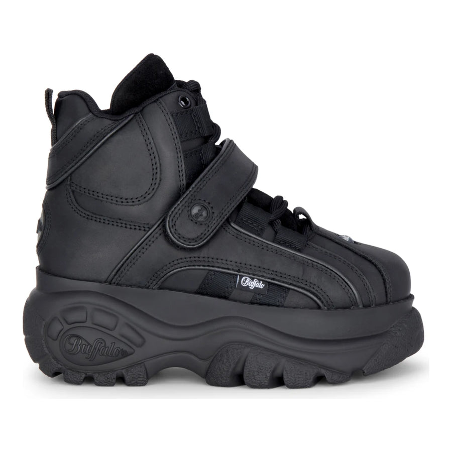 1348-14 2.0 - Women’s Black Calf Leather High Platform Boots-TruClothing