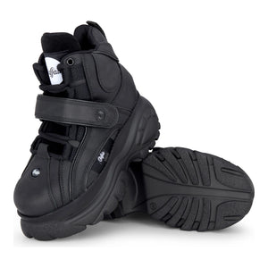 1348-14 2.0 - Women’s Black Calf Leather High Platform Boots-TruClothing