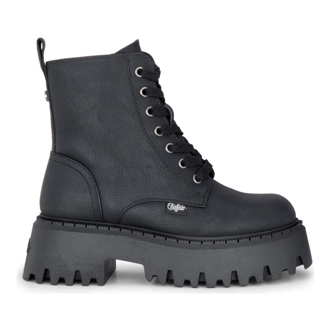 ASPEN LACE UP WARM - Women’s Black Combat Ankle Boots-TruClothing