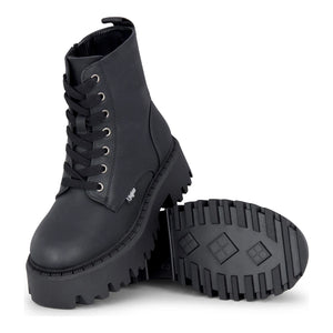 ASPEN LACE UP WARM - Women’s Black Combat Ankle Boots-TruClothing