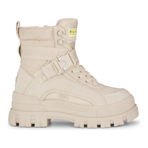 ASPHA COM1 - Women’s Beige Combat Platform Boots-TruClothing
