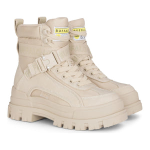 ASPHA COM1 - Women’s Beige Combat Platform Boots-TruClothing