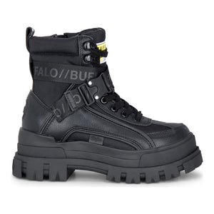 ASPHA COM1 - Women’s Black Combat Platform Boots-TruClothing