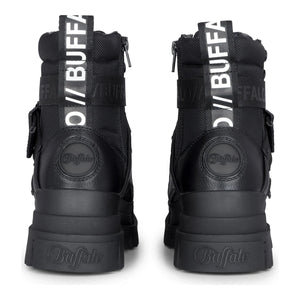 ASPHA COM1 - Women’s Black Combat Platform Boots-TruClothing