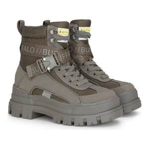 ASPHA COM1 - Women’s Khaki Combat Platform Boots-TruClothing