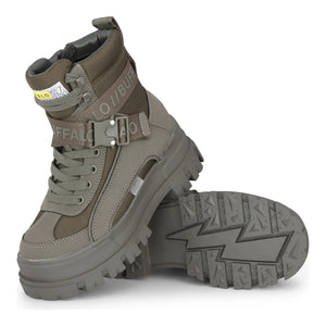 ASPHA COM1 - Women’s Khaki Combat Platform Boots-TruClothing