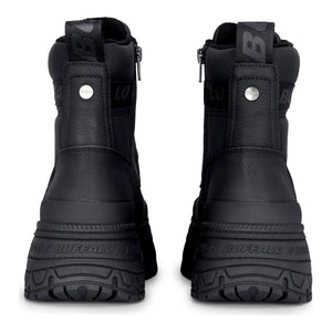 FUSION FRONT ZIP - Women’s Black Front-Zip Platform Boots-TruClothing