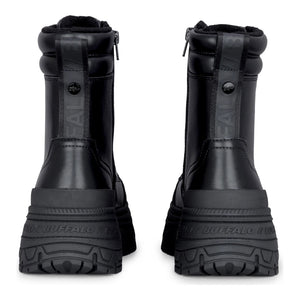 FUSION LACE UP MID - Women’s Black Mid-Ankle Platform Boots-TruClothing