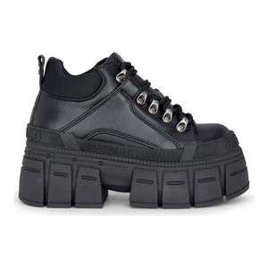 GOSPHER HIKE LO - Women’s Black Platform Chunky Ankle Boots-TruClothing