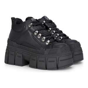 GOSPHER HIKE LO - Women’s Black Platform Chunky Ankle Boots-TruClothing