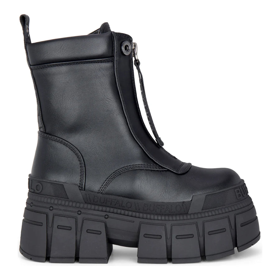 GOSPHER ZIP BOOT - Women’s Black Front-Zip Ankle Boots-TruClothing